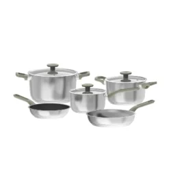 BergHOFF Bolt 8Pc Recycled 18/10 Stainless Steel Cookware Set With Glass Lids, Green -BergHOFF Store GUEST ff0258c0 3970 422e ab9a 78ff8538dc78